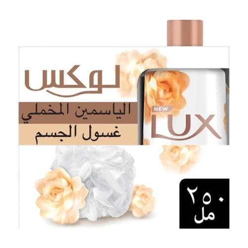 لوكس | غسول جسم مع ليفة برائحة الياسمين المخملي -...