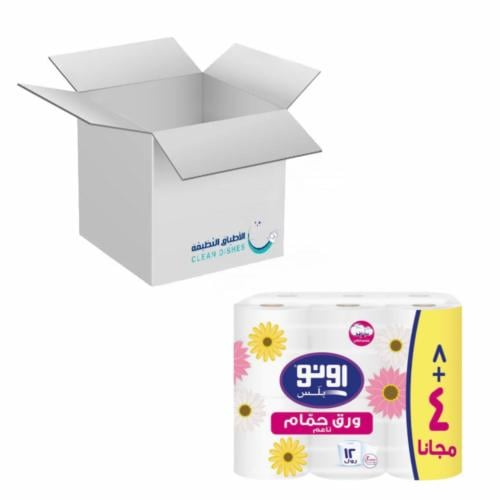 كرتون | اونو بلس | ورق حمام ناعم طبقتين - 12 رول (...