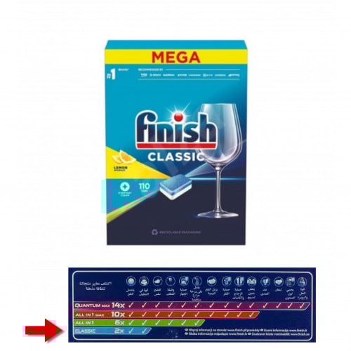 فنيش كلاسيك صابون مكعبات لغسالة الصحون 110 مكعب با...