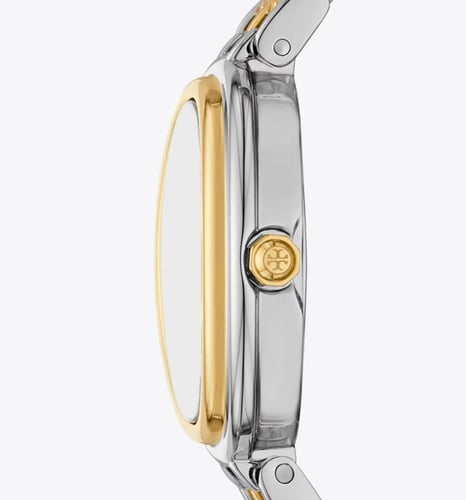 ساعة فضي وذهبي