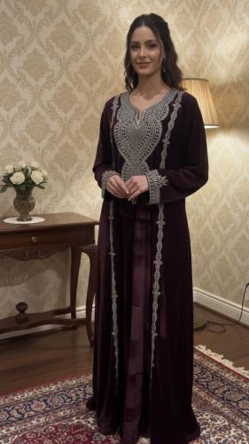 Light velvet abaya