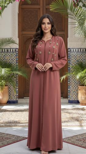 A traditional men's robe decorated with colored cr...