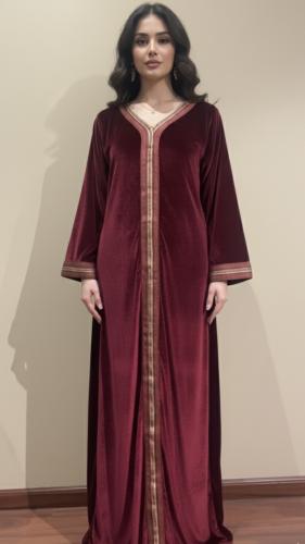 Red velvet abaya