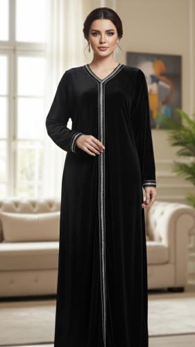 Black velvet thobe