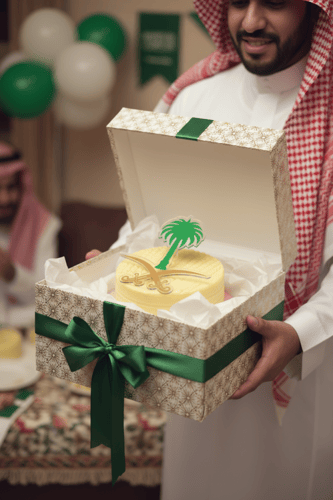 كيك توبر أكريليك ملوّن بشعار المملكة