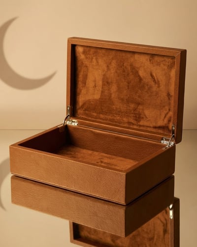 صندوق هدايا فاخر جلد بني – كحلي . بوكس أنيق (30×20...