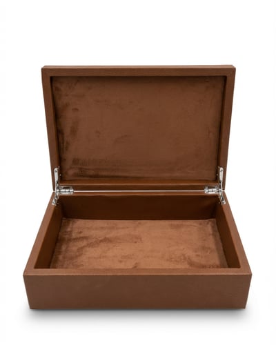 صندوق هدايا فاخر جلد بني – كحلي . بوكس أنيق (30×20...