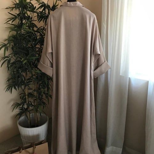 عباية كتان سُترة | زهري فاتح