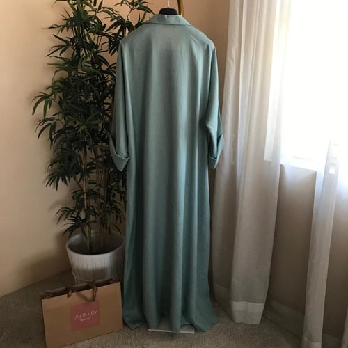 عباية كتان سُترة | فيروزي