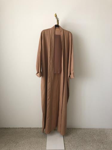 عباية كتان | برتقالي محروق