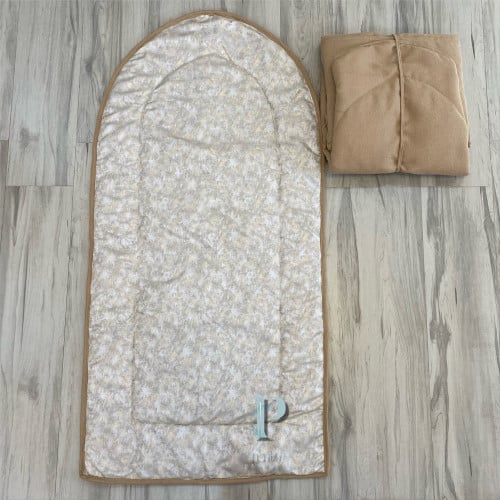 سجادة صلاة تصميم باستيل لون ذهبي باضافة طبقة ديباج