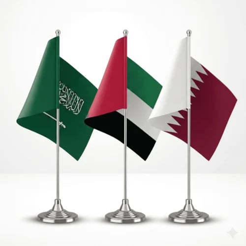 أعلام مكتبية صغيرة دول الخليج بدون قاعدة
