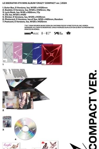 LE SSERAFIM - [CRAZY] 4th Mini Album COMPACT RANDO...