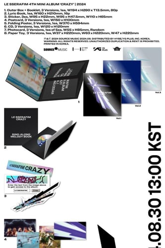 LE SSERAFIM - [CRAZY] 4th Mini Album RANDOM Versio...