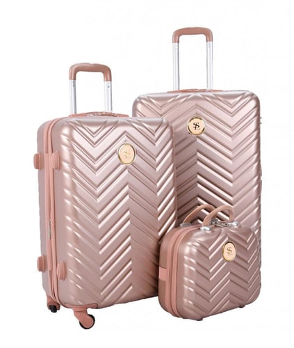 طقم شنط سفر فايبر من 4 حقائب و 1 شنطة مكياج - ستار...