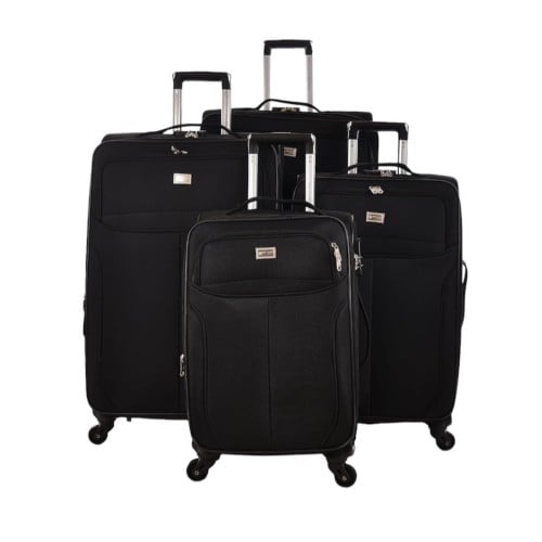 نيو ترافيل مجموعة شنط سفر بعجلات قماشية مكونة من 4...