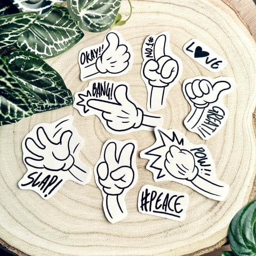 ستكرات يد بقفاز