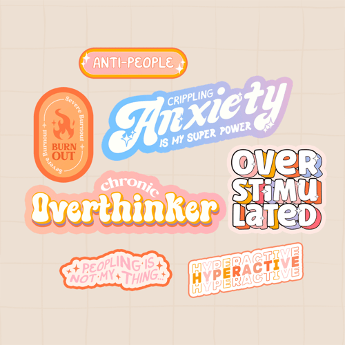 ستكرات colorful mental health