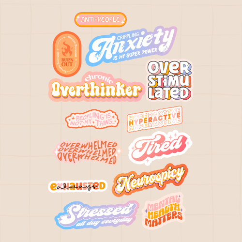 ستكرات colorful mental health