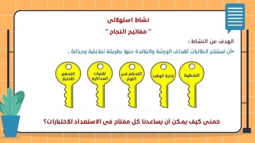 ورشة خطوات التفوق , الاستعداد الذكي للاختبارات