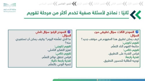 ورشة الأسئلة الصفية ودورها في التقويم التربوي