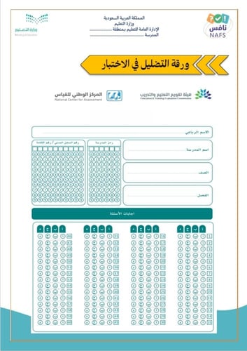 ملف تحسين نواتج التعلم في الاختبارات الوطنية نافس...