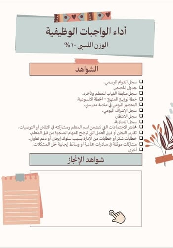 قالب بوربوينت لتوثيق الأداء الوظيفي – مقاس A4