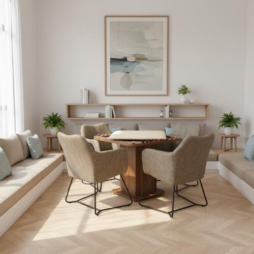 طاولة 2*1 بلوت وكيرم مع كراسي