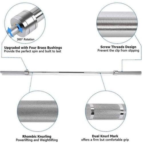 بار أولمبي لرفع الأثقال مستقيم 150 سم 14 كيلو