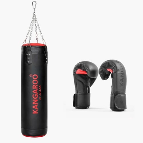 كيس ملاكمة | أخضر 85 سم قابل لتعديل الوزن مع قفاز...