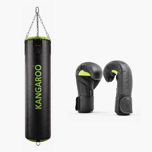 كيس ملاكمة | أخضر 85 سم قابل لتعديل الوزن مع قفاز...