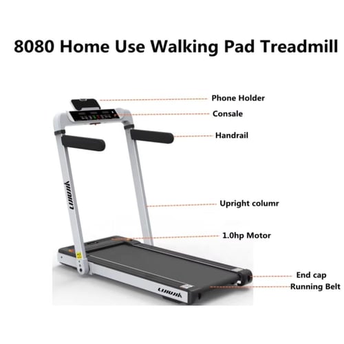 جهاز سير كهربائي قابل للطي مع مساعدين للذراع وشاشة...