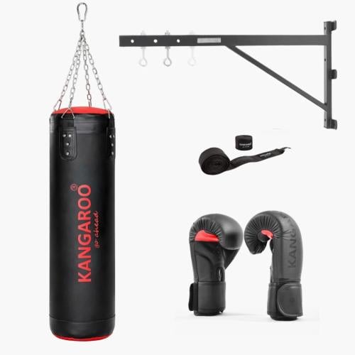 مجموعة الملاكمة | المكون من حامل وكيس ملاكمة أحمر...