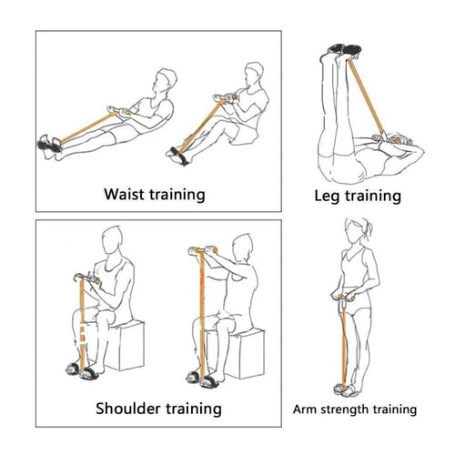حبل مقاومة بدواسة لون اصفر (مجداف) من كانجرو
