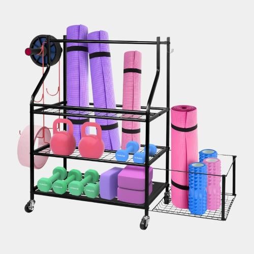 رف معدني متعدد الاستخدامات بعجلات