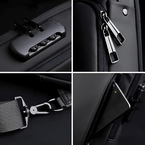 شنطة كتف مضادة للسرقة خفيفة الوزن مع منفذ شحن USB...