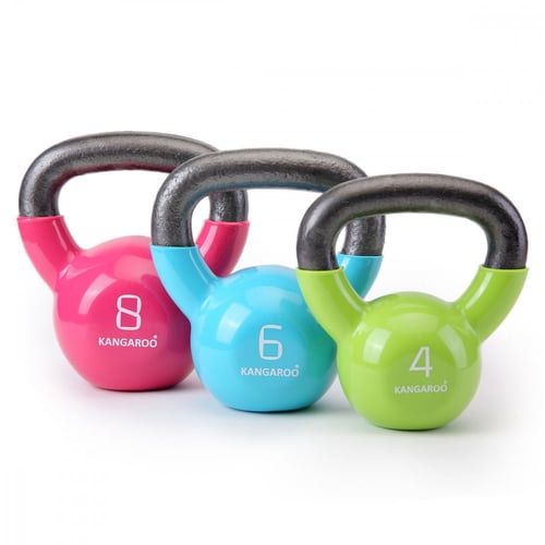 كيتل بيل كانجرو 4 كجم لون وردي من الحديد الصب ومغل...