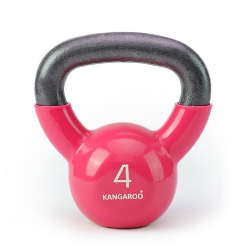 كيتل بيل كانجرو 4 كجم لون وردي من الحديد الصب ومغل...