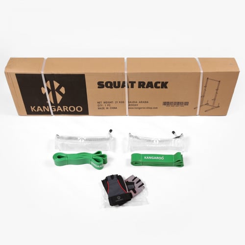 مجموعة الاسكوات راك مع 2 حبال تدريب المقاومة وقفاز...