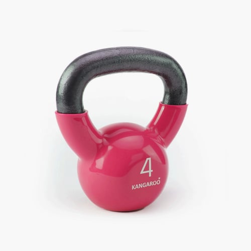 كيتل بيل كانجرو 4 كجم لون وردي من الحديد الصب ومغل...