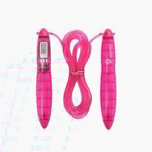 حبل نط بعداد رقمي لون زهري مضاد للكسر وحبل 3متر قا...