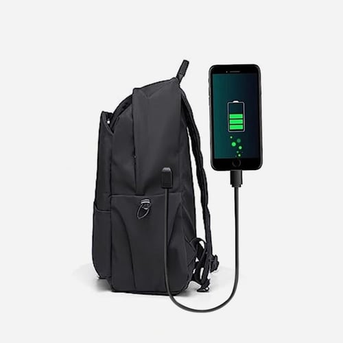 حقيبة رياضية لون اسود ضد الماء مع كابل شحن من كانج...