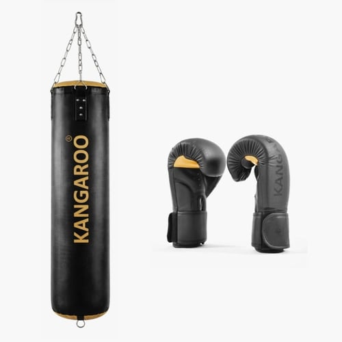 كيس ملاكمة | أخضر 85 سم قابل لتعديل الوزن مع قفاز...