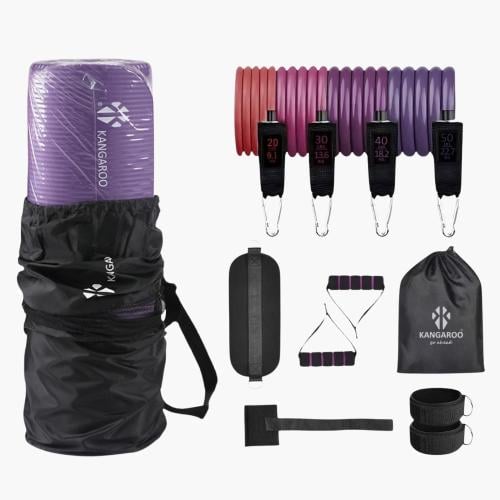 مجموعة بساط التمارين مع حبال المقاومة الشاملة من ك...