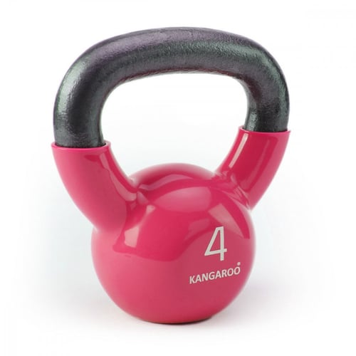 كيتل بيل كانجرو 4 كجم لون وردي من الحديد الصب ومغل...