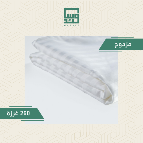 بيت لحاف مزدوج أبيض مقلَّم، صاعة صيني بجودة عالية،...