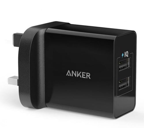 شاحن جداري من انكر -بمنفذين بقوة24 واط