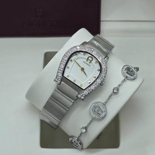 ساعة اقنر استيل مع اسورة