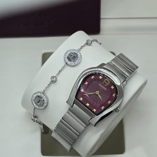 ساعة اقنر استيل مع اسورة