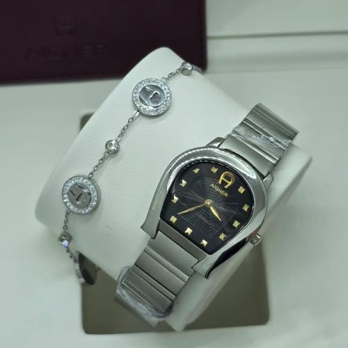 ساعة اقنر استيل مع اسورة